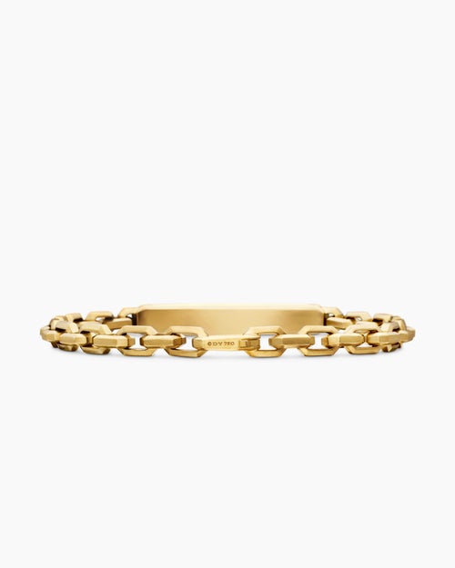Mens Streamline ID Bracelet in 18K Yellow Gold, 6.8mm