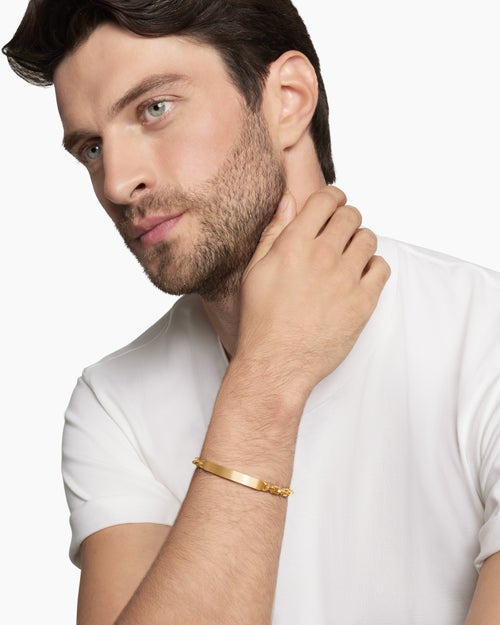 Mens Streamline® ID Bracelet in 18K Yellow Gold, 6.8mm
