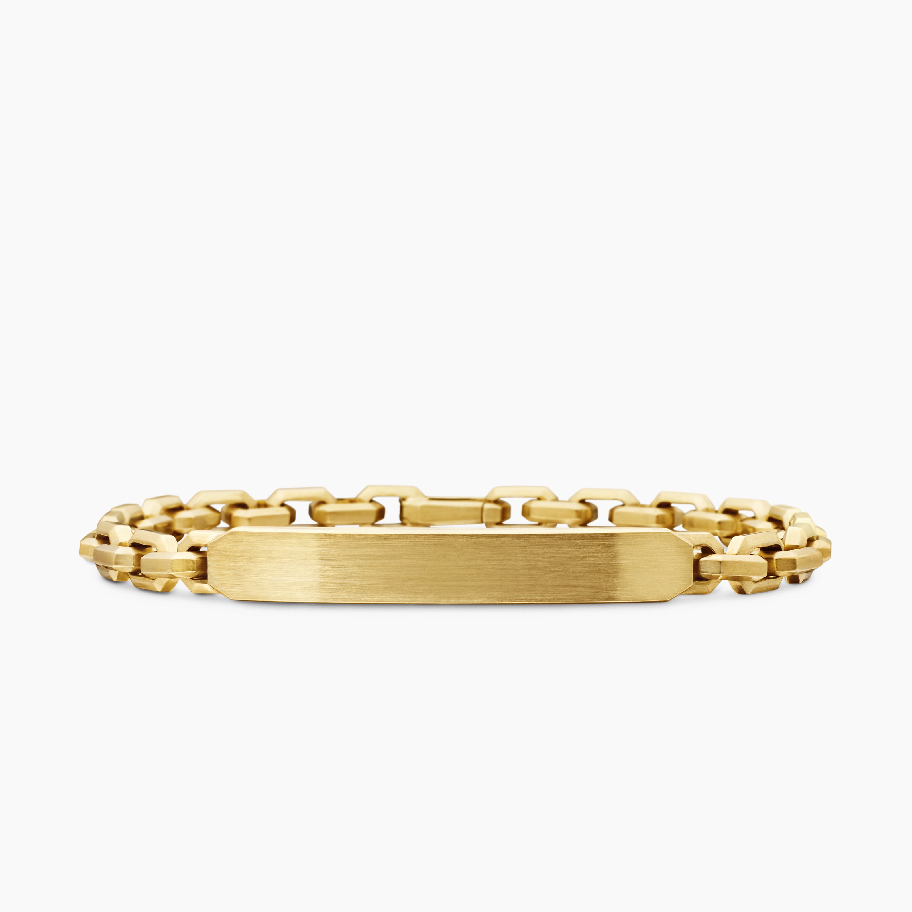Mens Streamline ID Bracelet in 18K Yellow Gold, 6.8mm