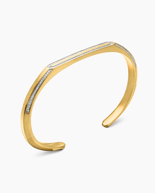 Mens Streamline Cuff Bracelet in 18K Yellow Gold, 5.5mm