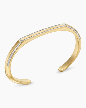 Streamline® Cuff Bracelet in 18K Yellow Gold with Diamonds, 5.5mm