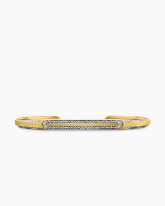 Streamline® Cuff Bracelet in 18K Yellow Gold with Diamonds, 5.5mm