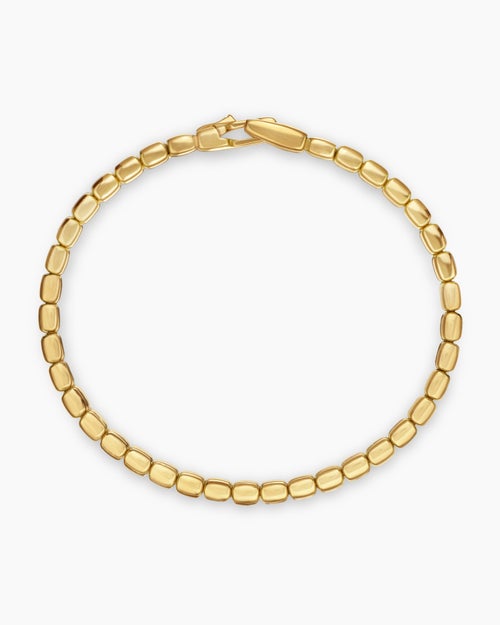 Mens Spiritual Beads Tile Bracelet in 18K Yellow Gold, 4.7mm