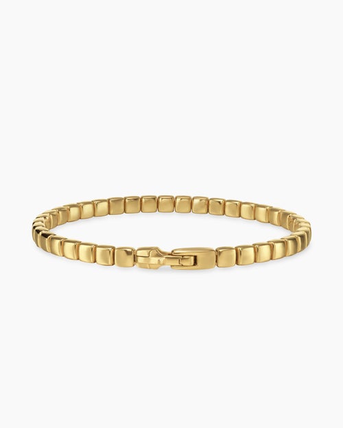 Mens Spiritual Beads Tile Bracelet in 18K Yellow Gold, 4.7mm