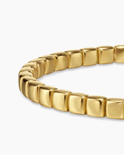 Mens Spiritual Beads Tile Bracelet in 18K Yellow Gold, 4.7mm