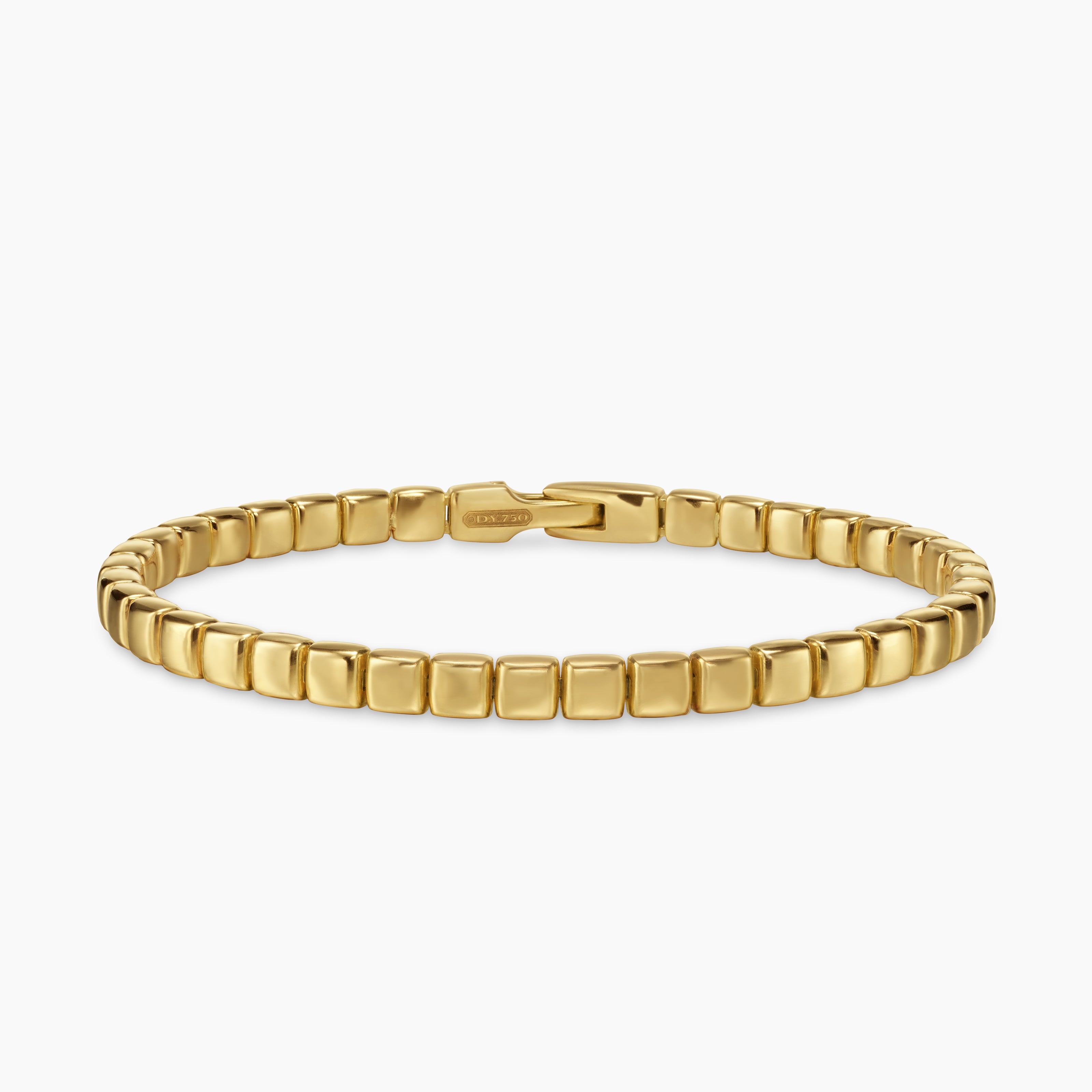Mens Spiritual Beads Tile Bracelet in 18K Yellow Gold, 4.7mm