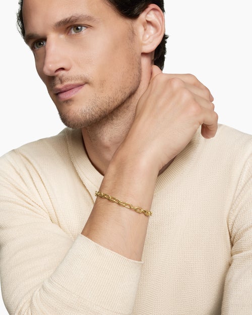 Mens DY Madison® Chain Bracelet in 18K Yellow Gold, 6mm
