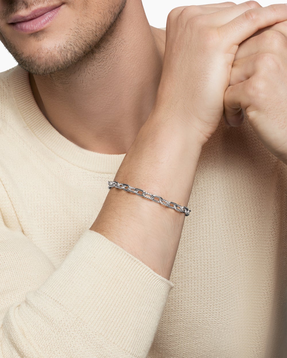 Mens DY Madison Chain Bracelet in Sterling Silver, 6mm