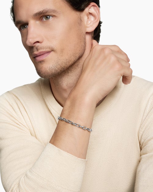 Mens DY Madison Chain Bracelet in Sterling Silver, 6mm