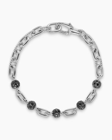 DY Madison® Chain Bracelet in Sterling Silver with Black Diamonds, 6mm