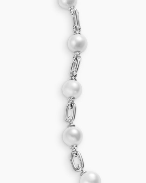 Mens DY Madison® Chain Bracelet in Sterling Silver with Pearls, 6mm
