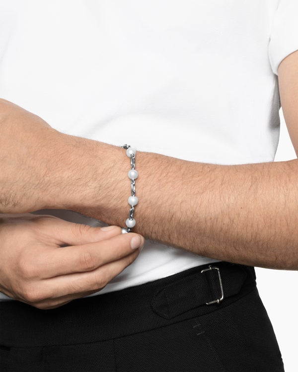 DY Madison® Chain Bracelet in Sterling Silver with Pearls, 6mm
