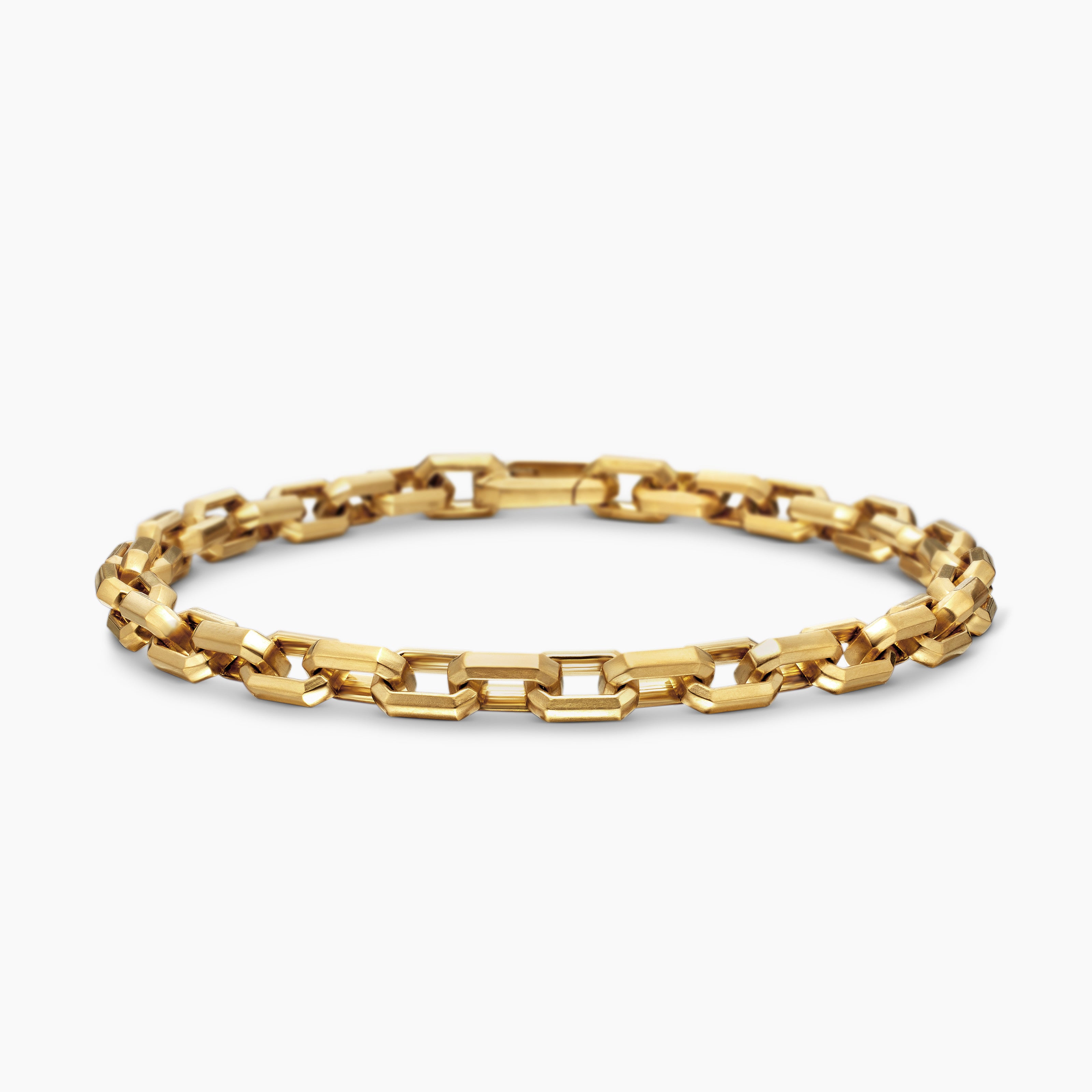 Mens Streamline Link Bracelet in 18K Yellow Gold, 5.5mm
