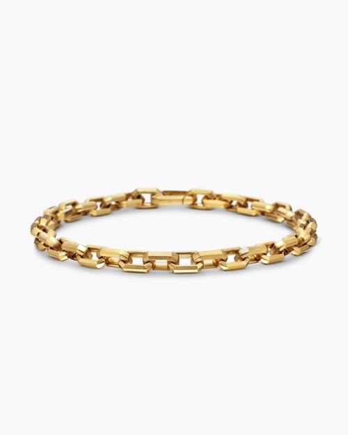 Mens Streamline Link Bracelet in 18K Yellow Gold, 5.5mm