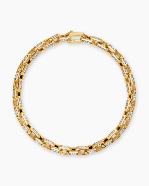 Streamline® Link Bracelet in 18K Yellow Gold with Diamonds, 5.5mm