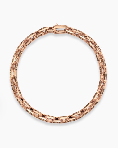 Mens Streamline Link Bracelet in 18K Rose Gold, 5.5mm