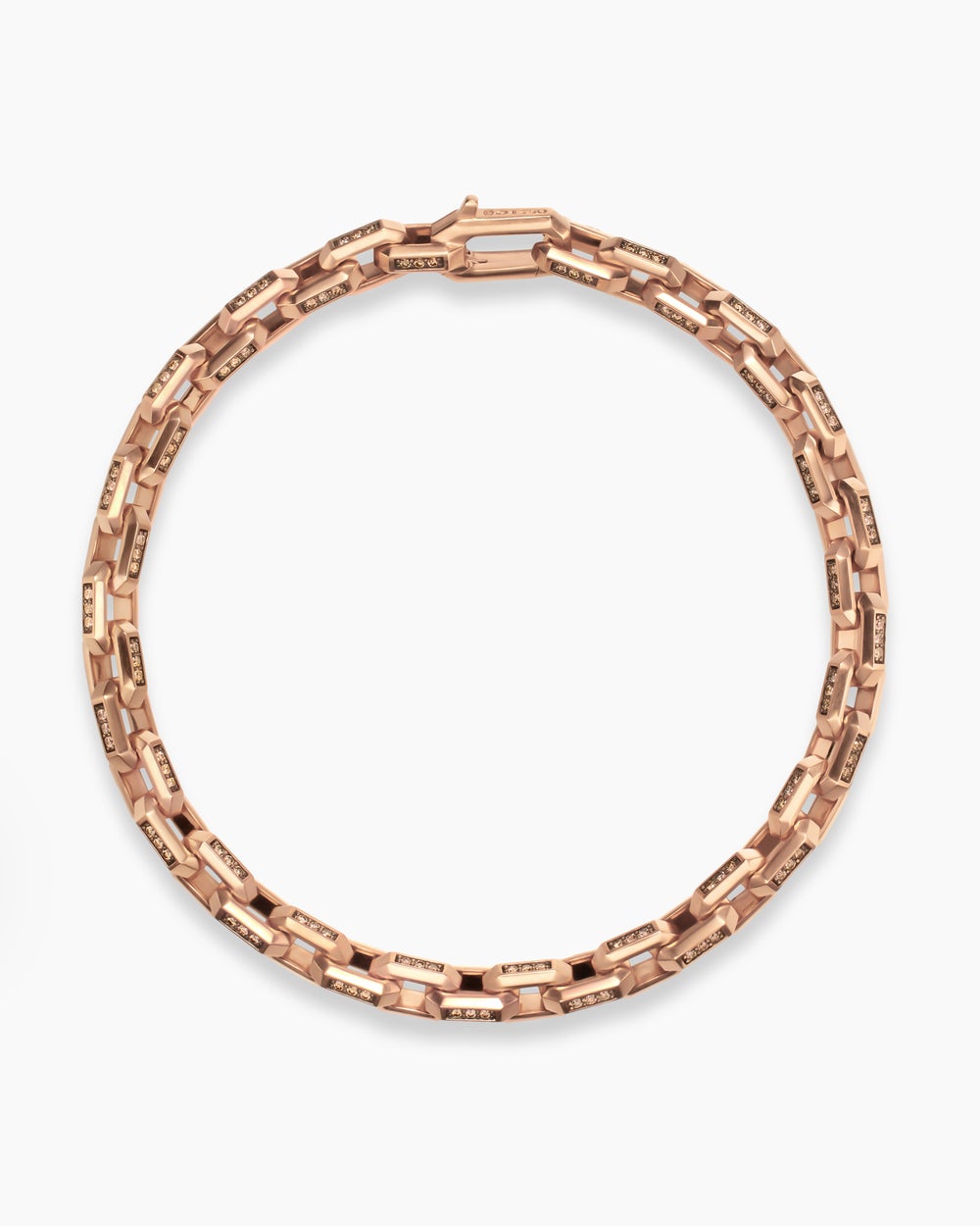 Mens Streamline® Link Bracelet in 18K Rose Gold with Cognac Diamonds, 5.5mm