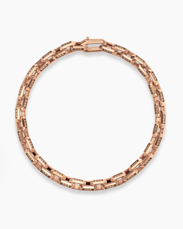 Bracelet à maillons Streamline® en or rose 18 carats avec diamants cognac, 5,5 mm