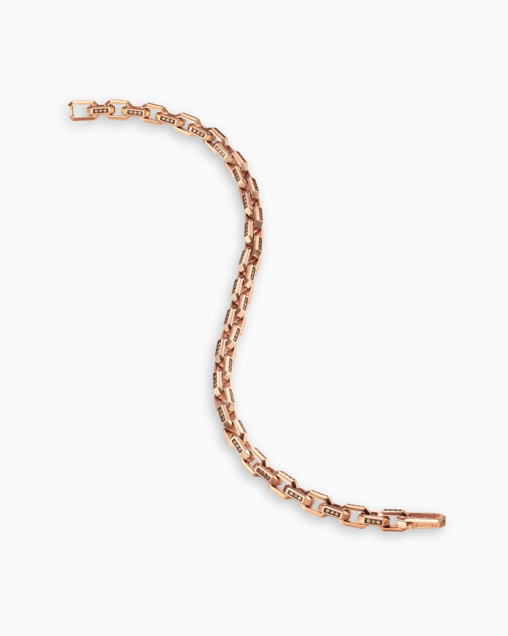 Mens Streamline® Link Bracelet in 18K Rose Gold with Cognac Diamonds, 5.5mm