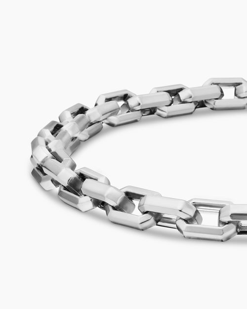Mens Streamline Link Bracelet in Sterling Silver, 5.5mm