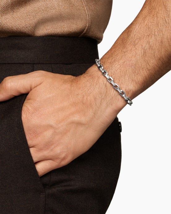 Streamline® Link Bracelet in Sterling Silver with Diamonds, 5.5mm