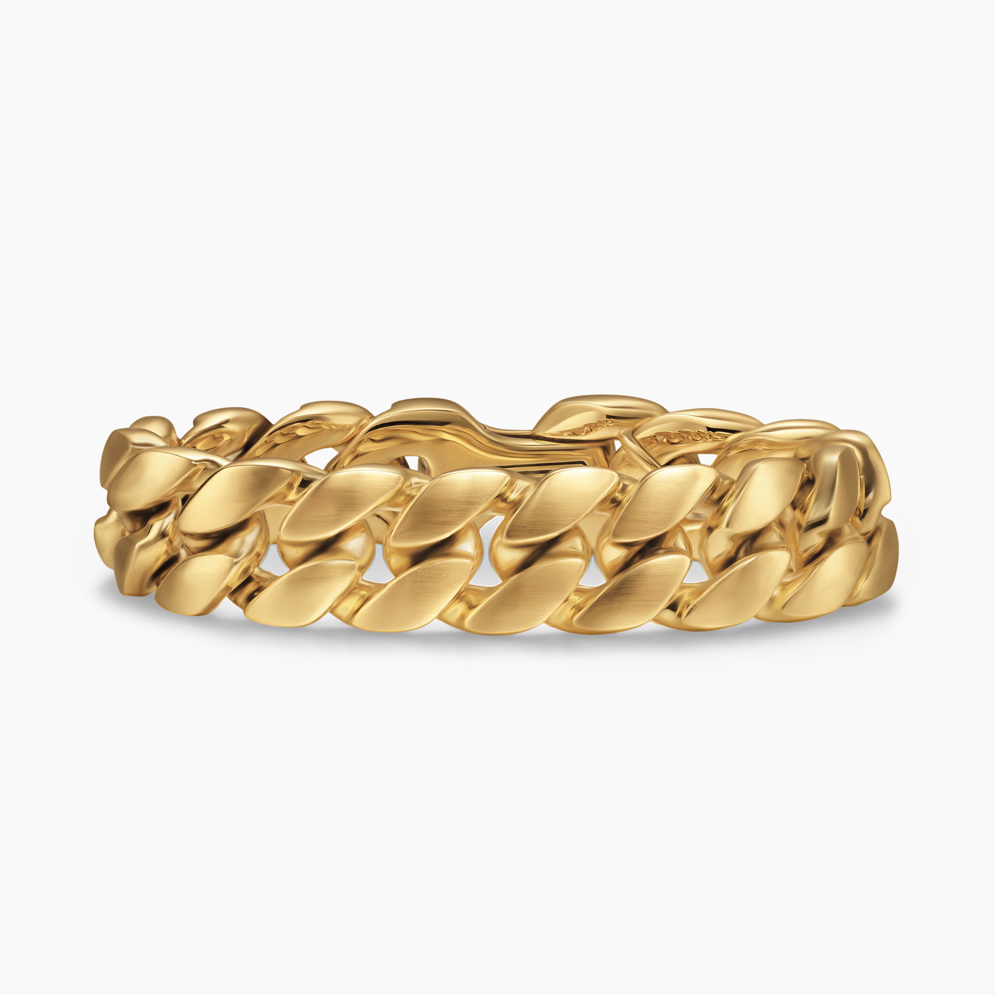 Mens Curb Chain Bracelet in 18K Yellow Gold, 18mm