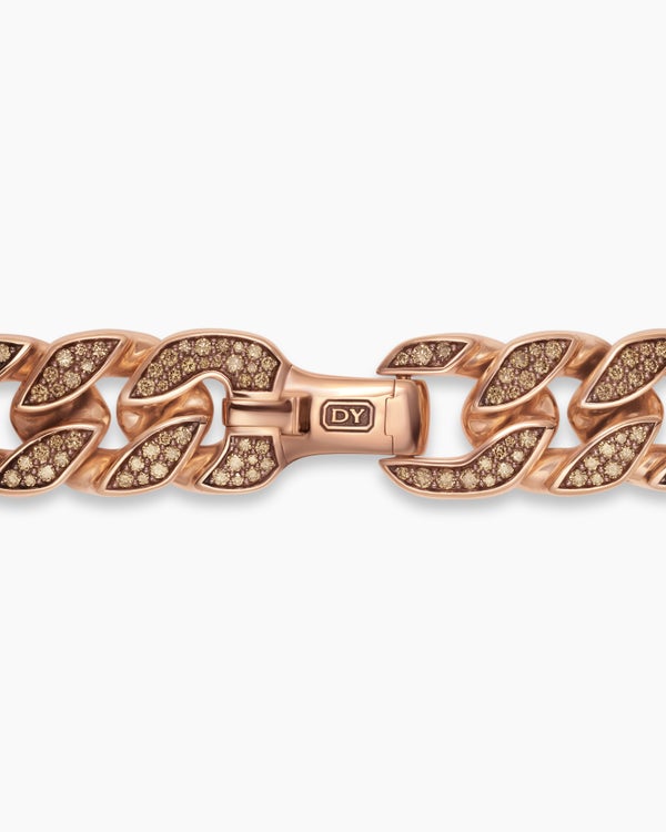 Curb Chain Bracelet in 18K Rose Gold, 18mm