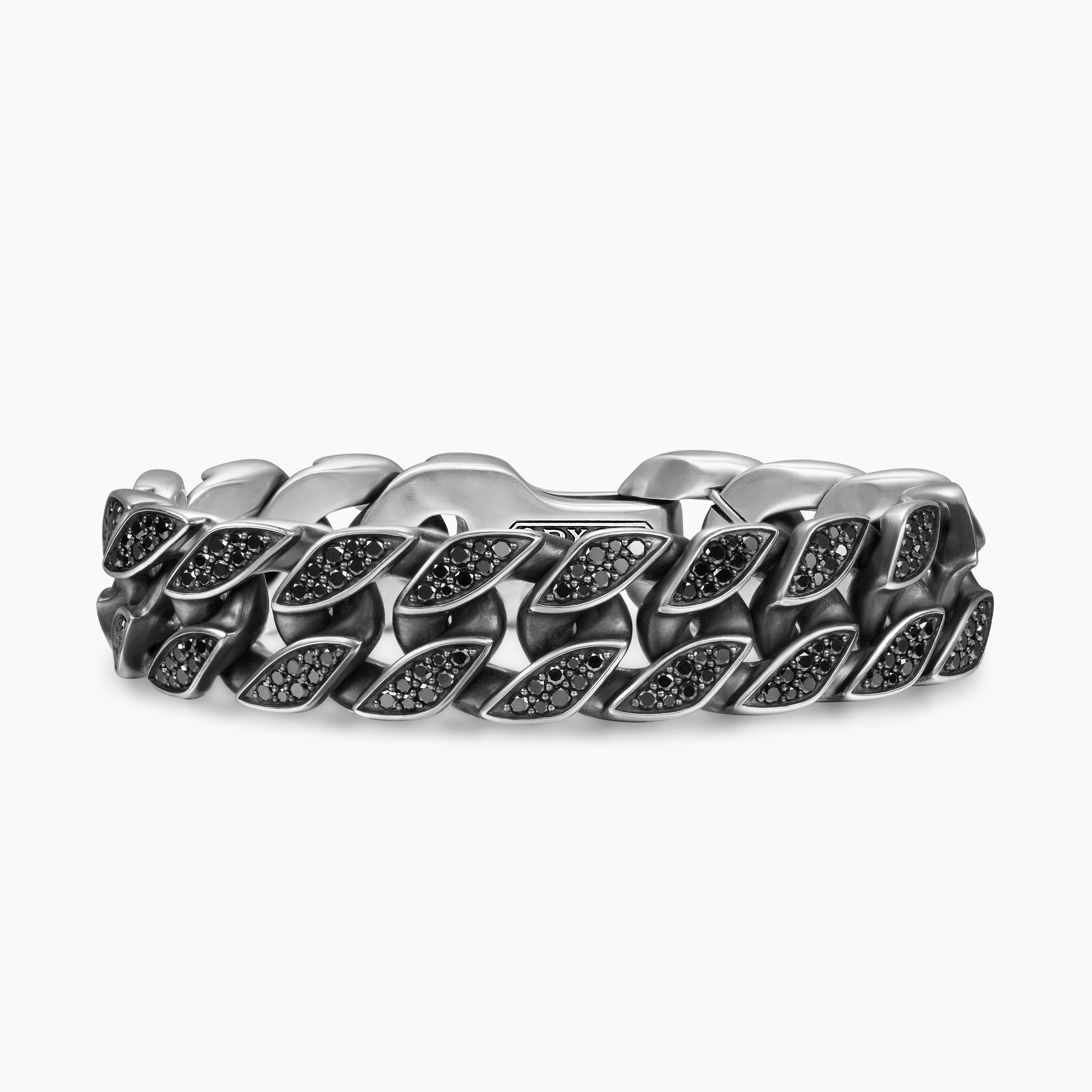 Mens Curb Chain Bracelet in Sterling Silver, 18mm