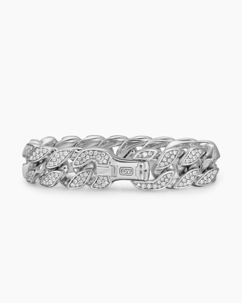 Mens Curb Chain Bracelet in Sterling Silver, 18mm