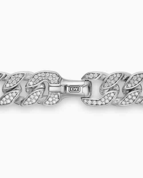 Mens Curb Chain Bracelet in Sterling Silver, 18mm