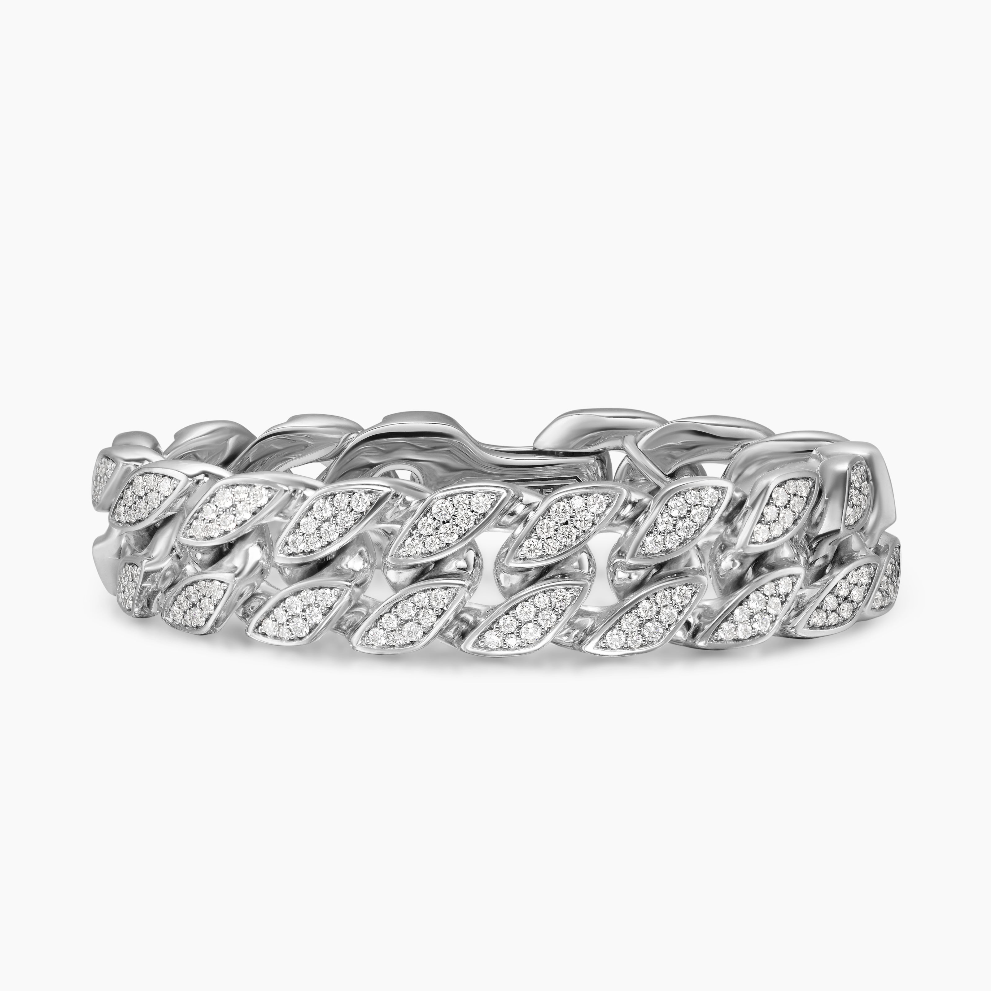 Mens Curb Chain Bracelet in Sterling Silver, 18mm