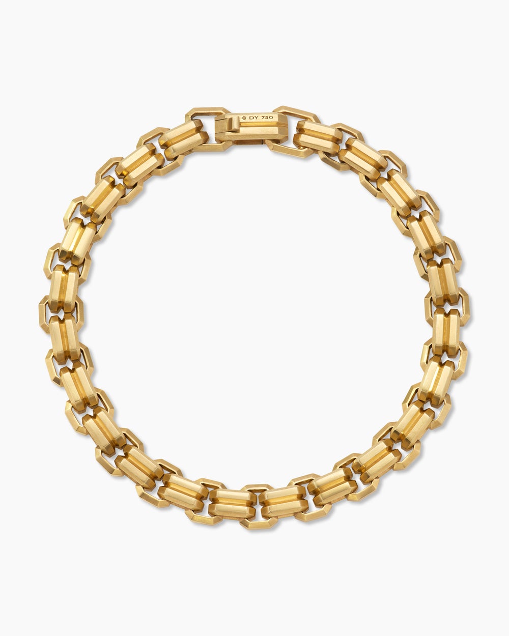 Mens Streamline Double Link Bracelet in 18K Yellow Gold, 8mm