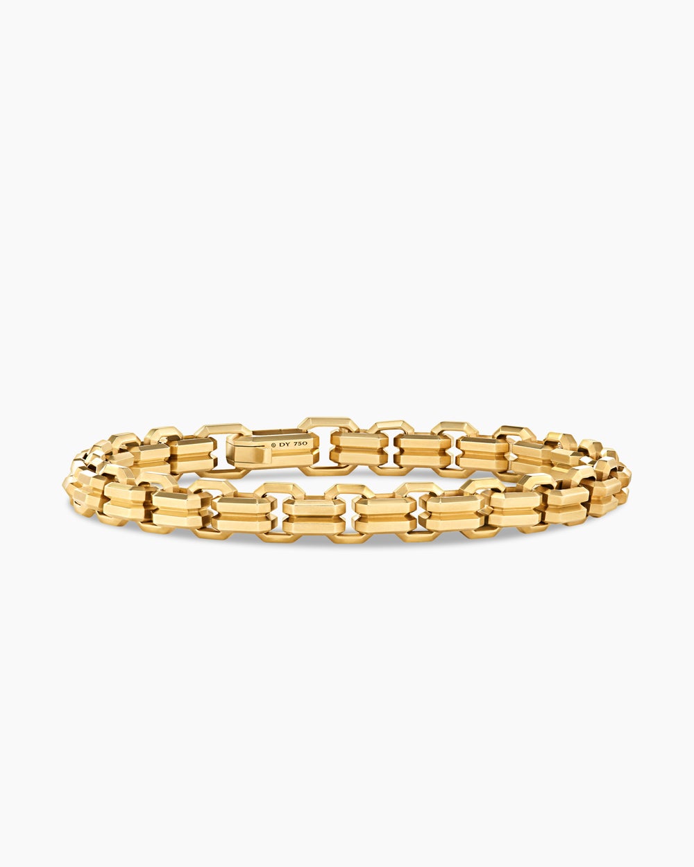 Mens Streamline Double Link Bracelet in 18K Yellow Gold, 8mm