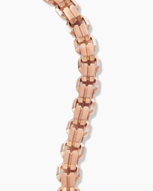 Mens Streamline Double Link Bracelet in 18K Rose Gold, 8mm