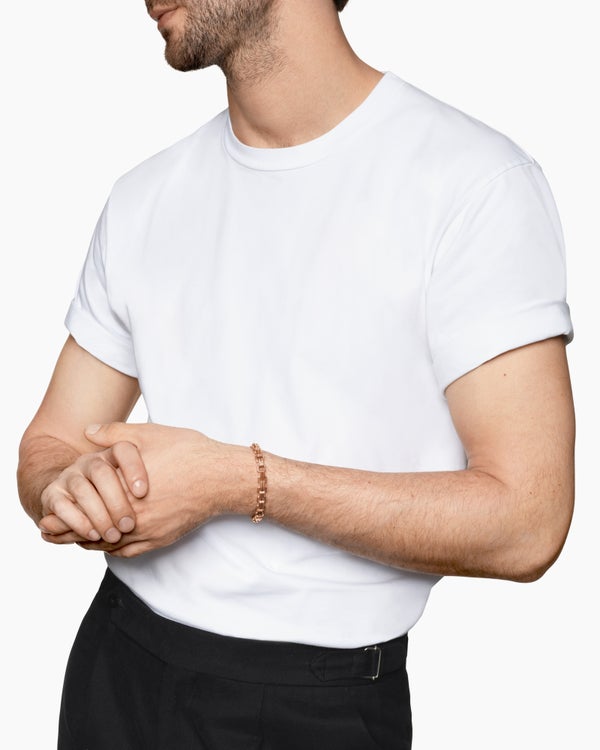 Streamline Double Link Bracelet in 18K Rose Gold, 8mm