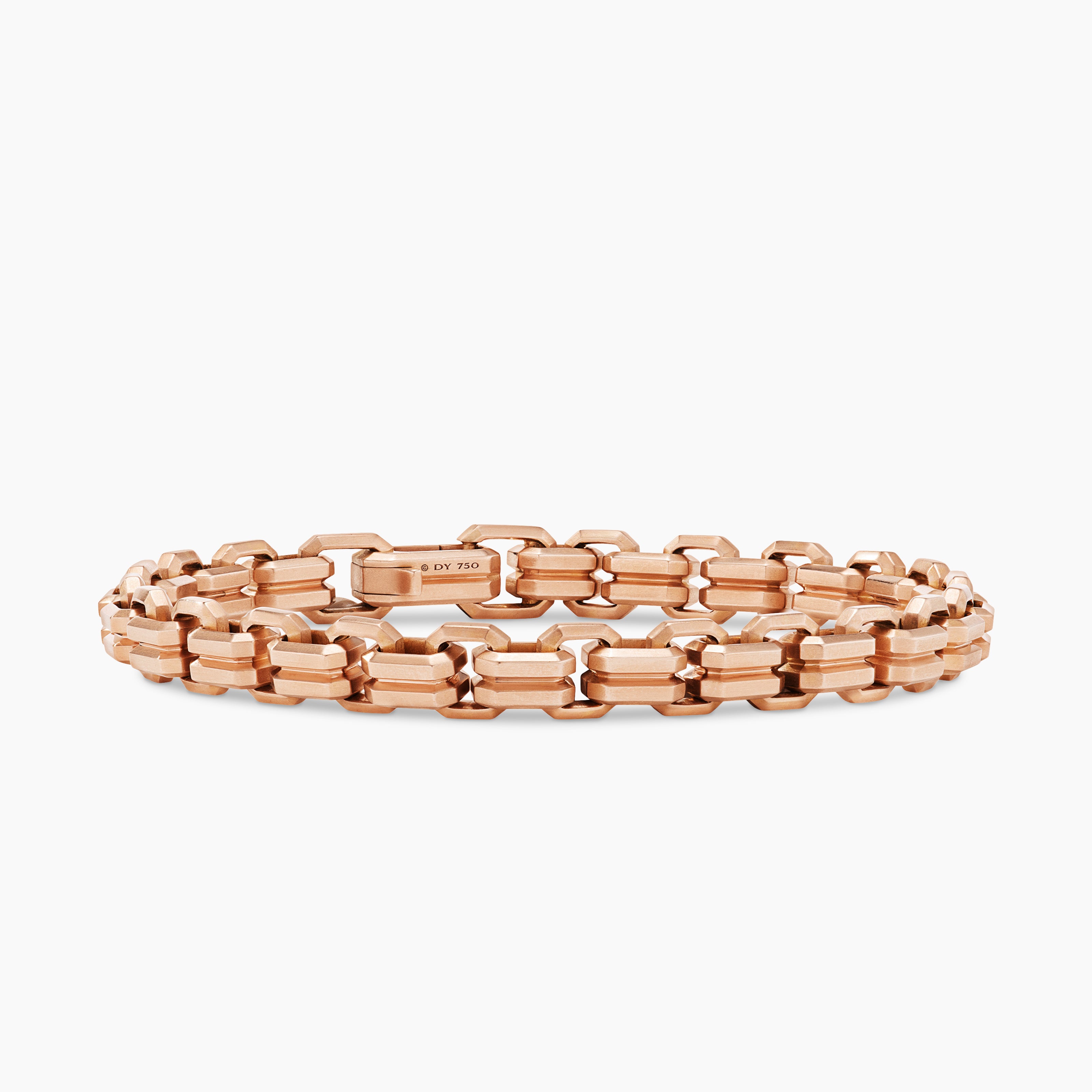 Mens Streamline&reg; Double Link Bracelet in 18K Rose Gold, 8mm