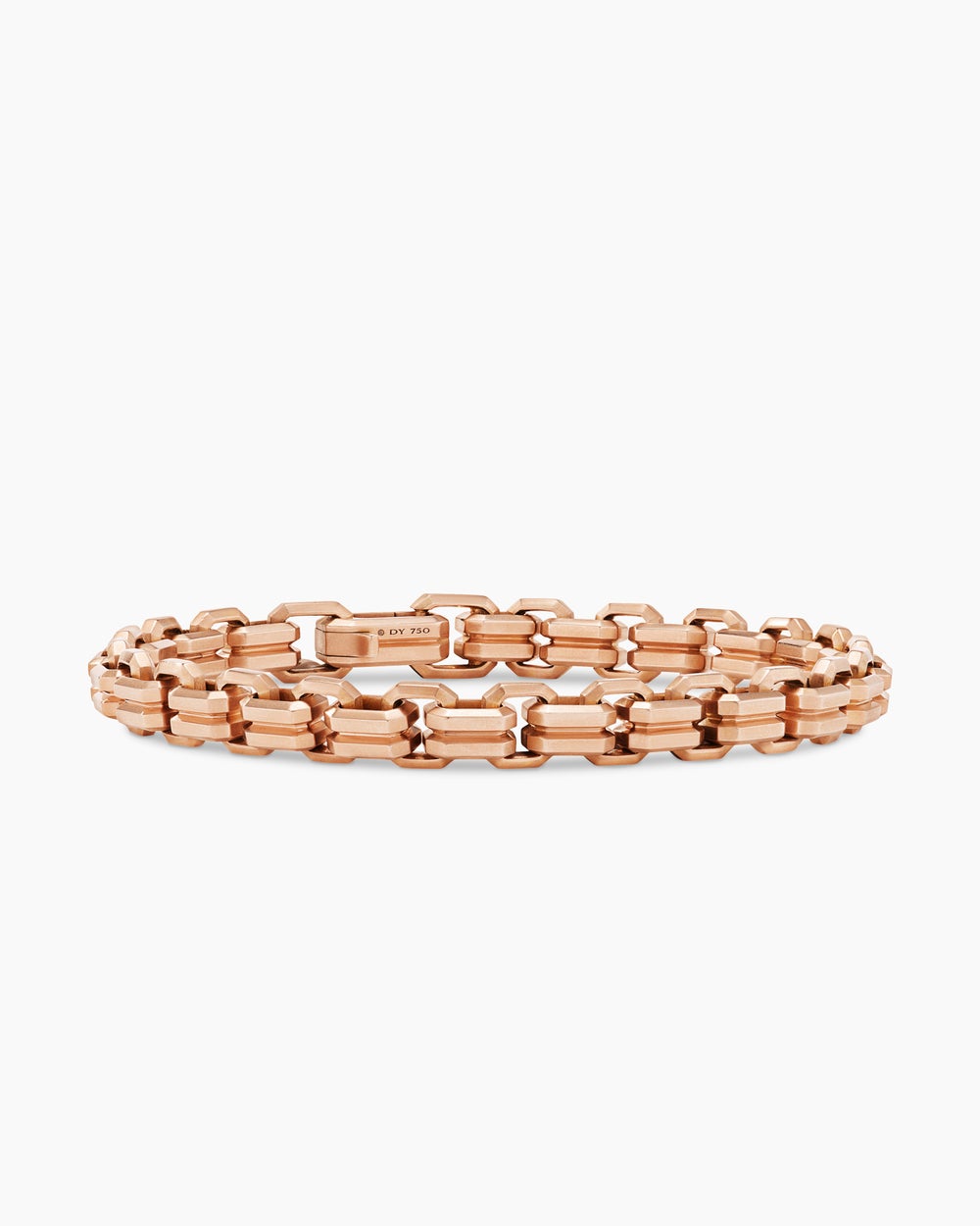 Mens Streamline® Double Link Bracelet in 18K Rose Gold, 8mm