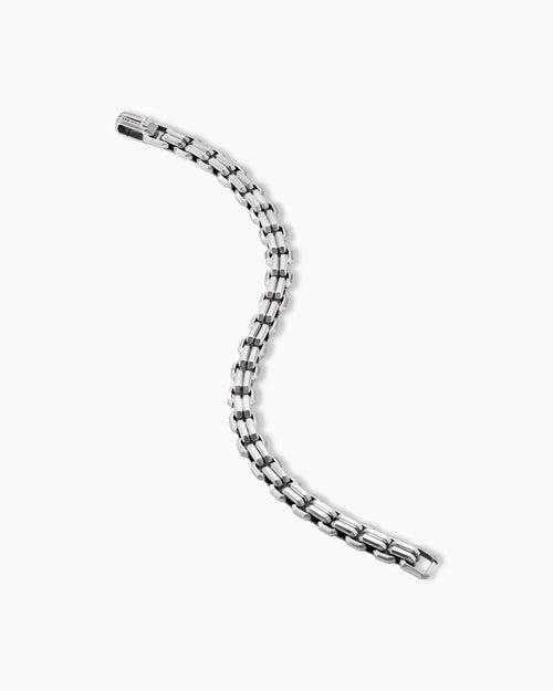 Mens Streamline Double Link Bracelet in Sterling Silver, 8mm