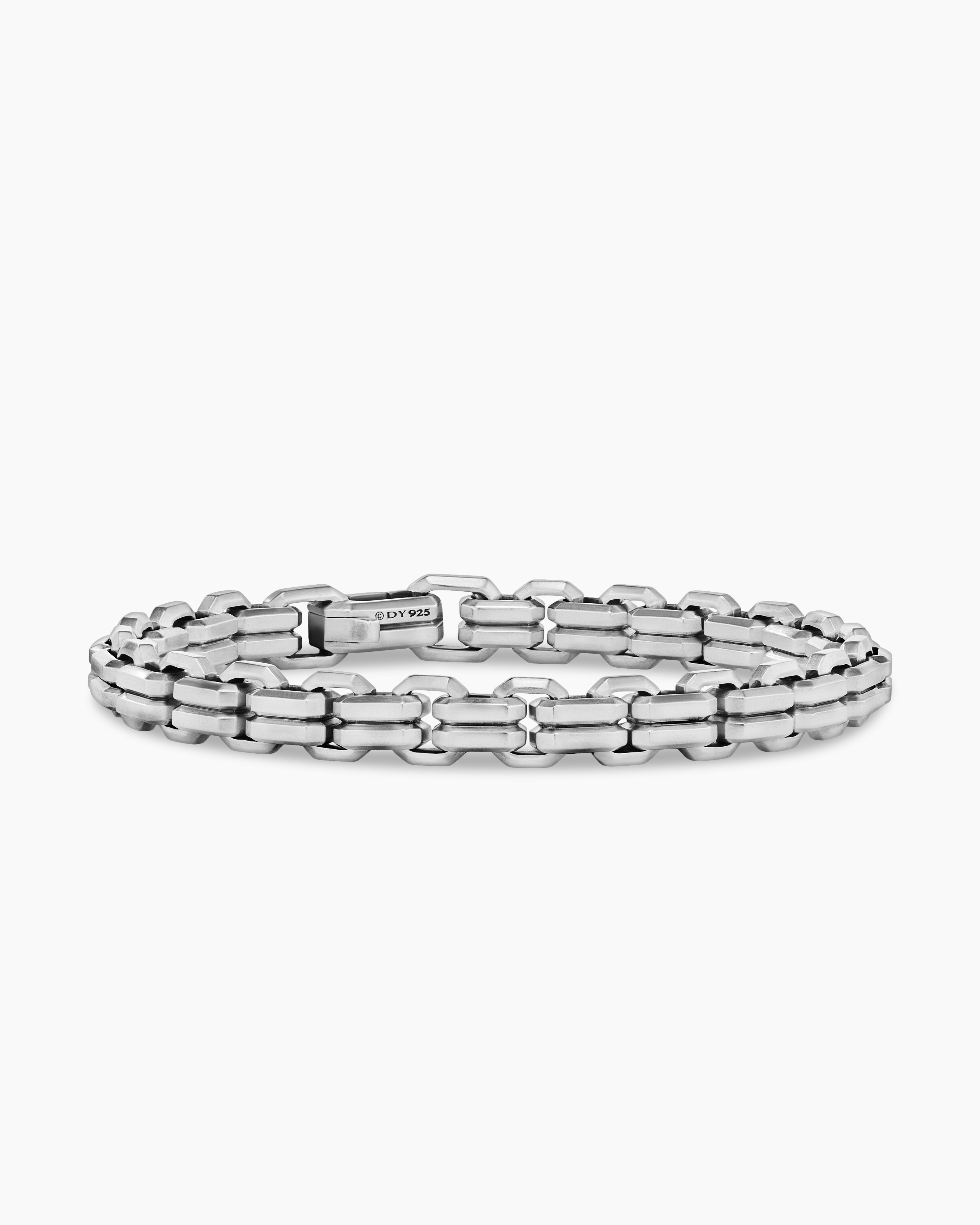 Sterling silver solid curb chain link bracelet heavy twisted rope chain 925  bikers bracelet