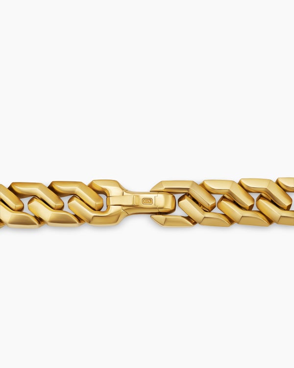 Curb Chain Angular Link Bracelet in 18K Yellow Gold, 11.5mm