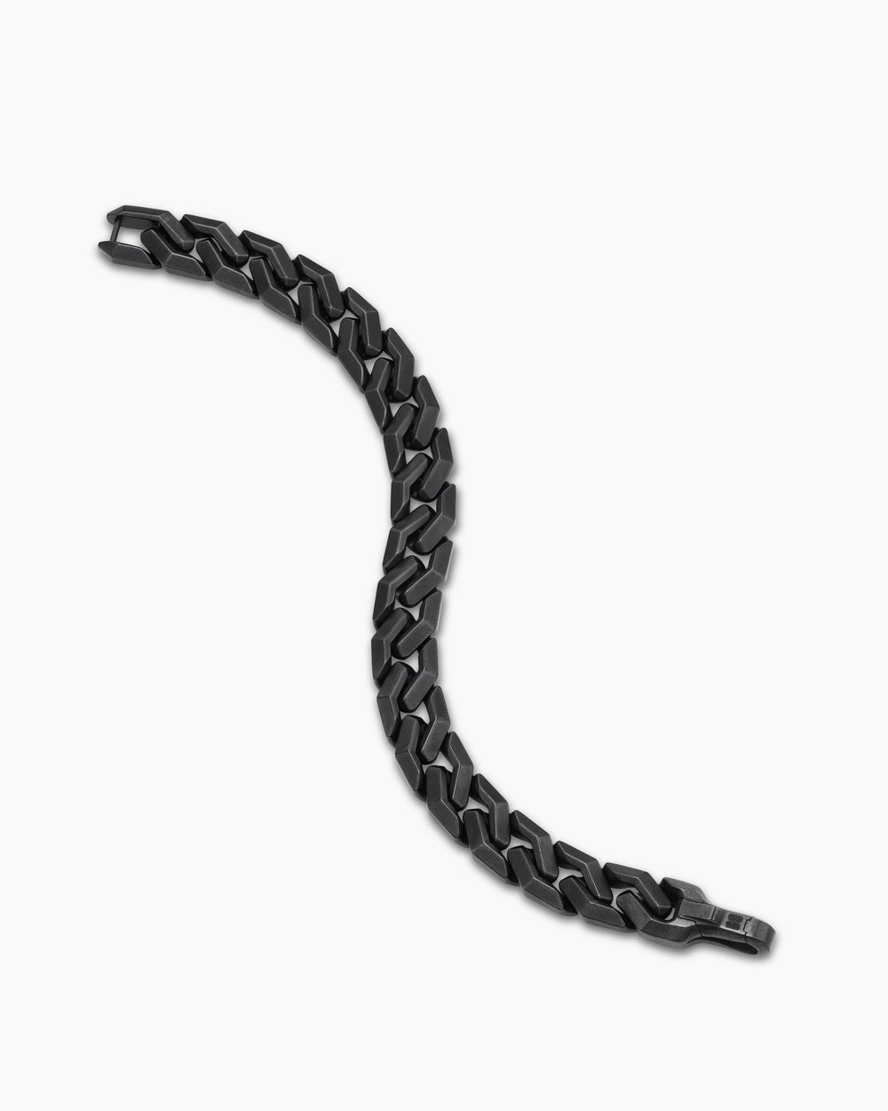 Bracelet Curb Chain à maillons angulaires en titane noir, 11 mm homme