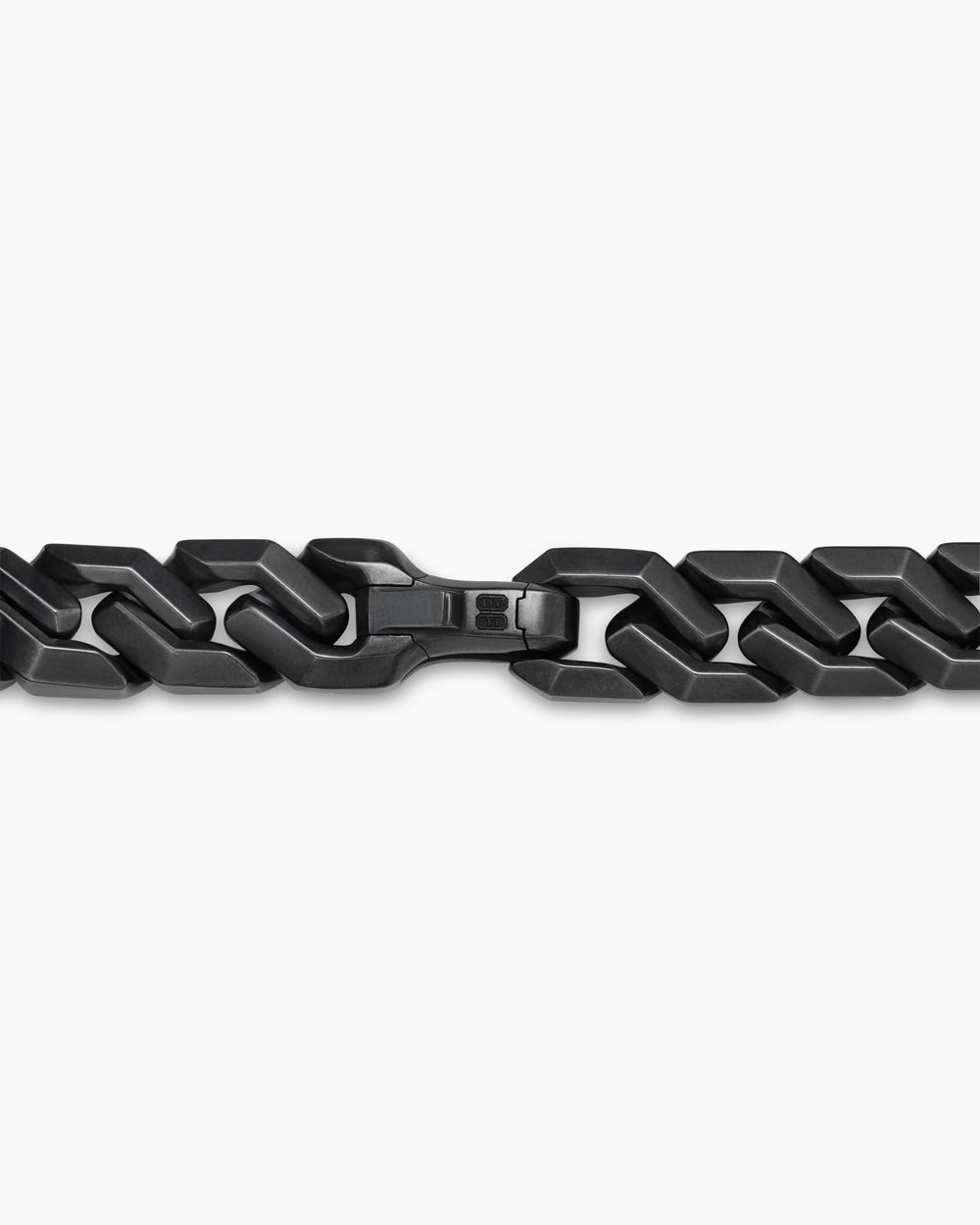 Bracelet Curb Chain à maillons angulaires en titane noir, 11 mm homme