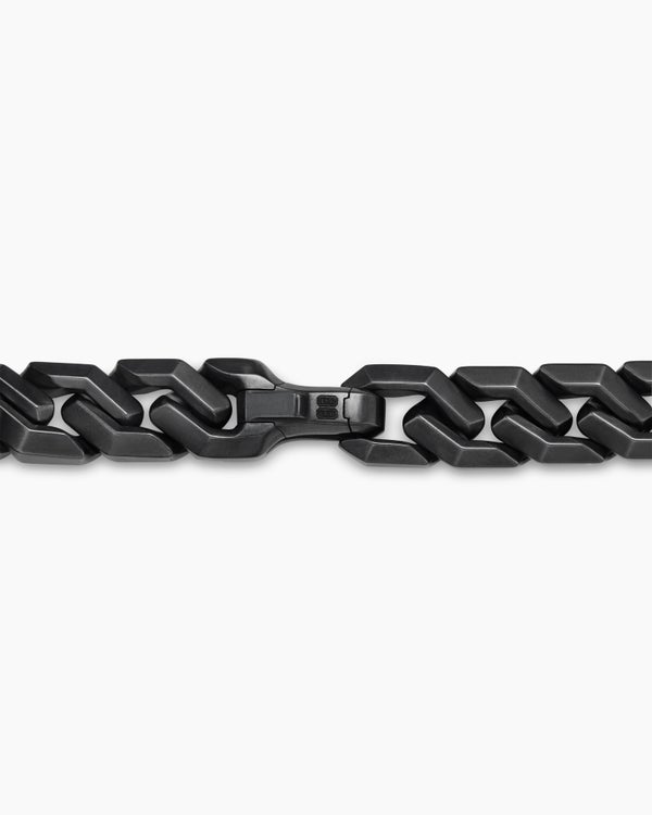 Curb Chain Angular Link Bracelet in Black Titanium, 11.5mm