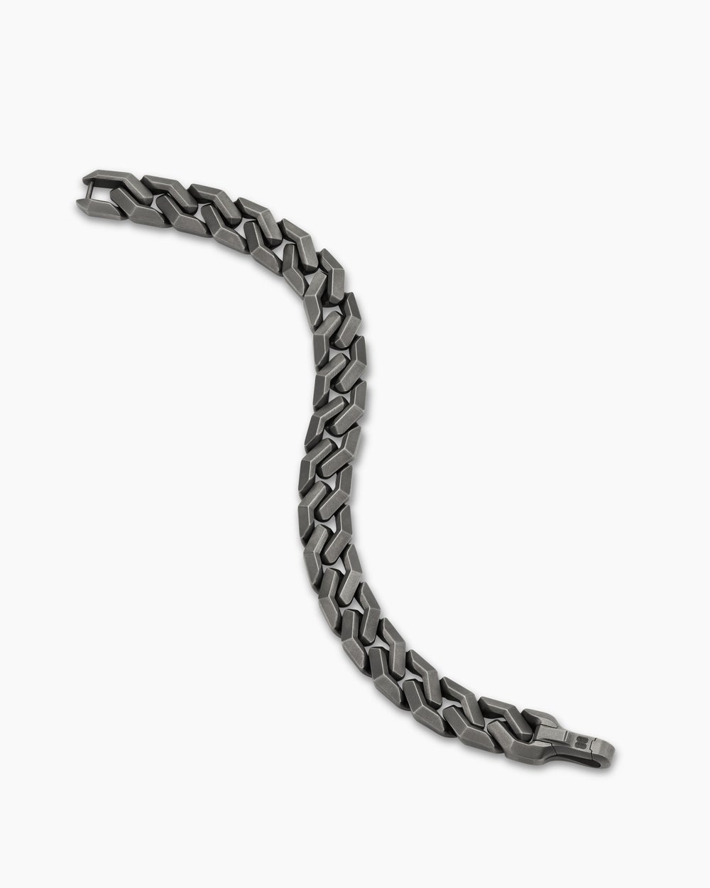Bracelet à maillons angulaires Curb Chain en titane anthracite, 11 mm hommes