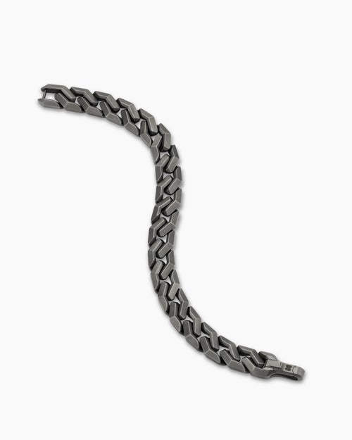 Mens Curb Chain Angular Link Bracelet in Anthracite Titanium, 11.5mm