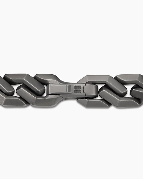 Mens Curb Chain Angular Link Bracelet in Anthracite Titanium, 11.5mm