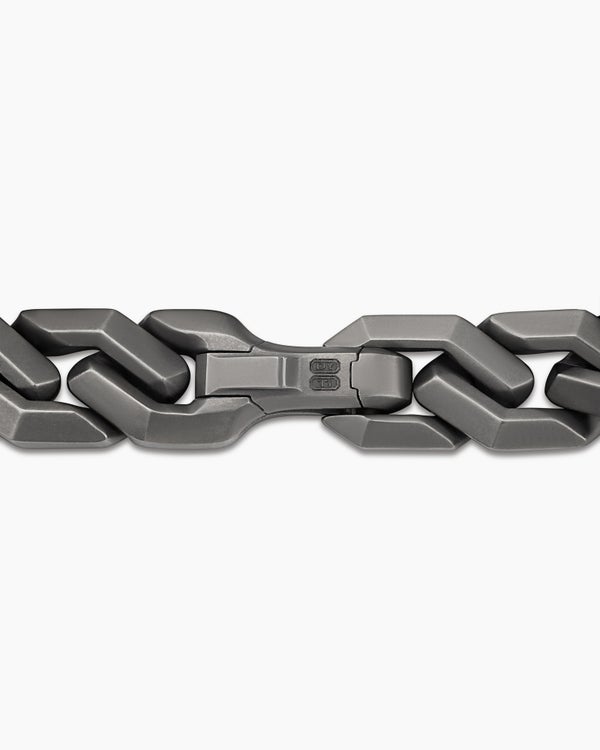 Curb Chain Angular Link Bracelet in Titanium, 11.5mm