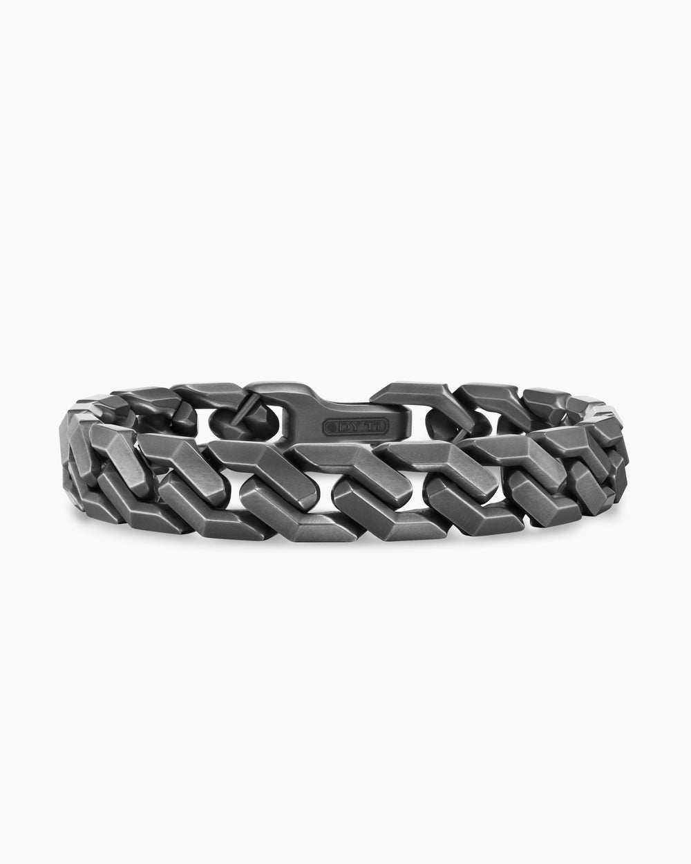 Bracelet à maillons angulaires Curb Chain en titane anthracite, 11 mm hommes