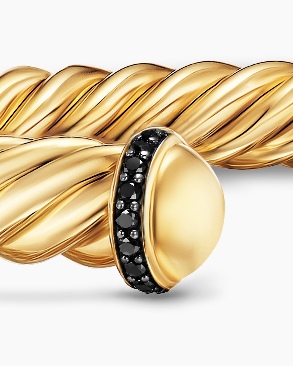 Bracelet-manchette Cable avec or jaune 18 carats avec pavé, 6 mm hommes