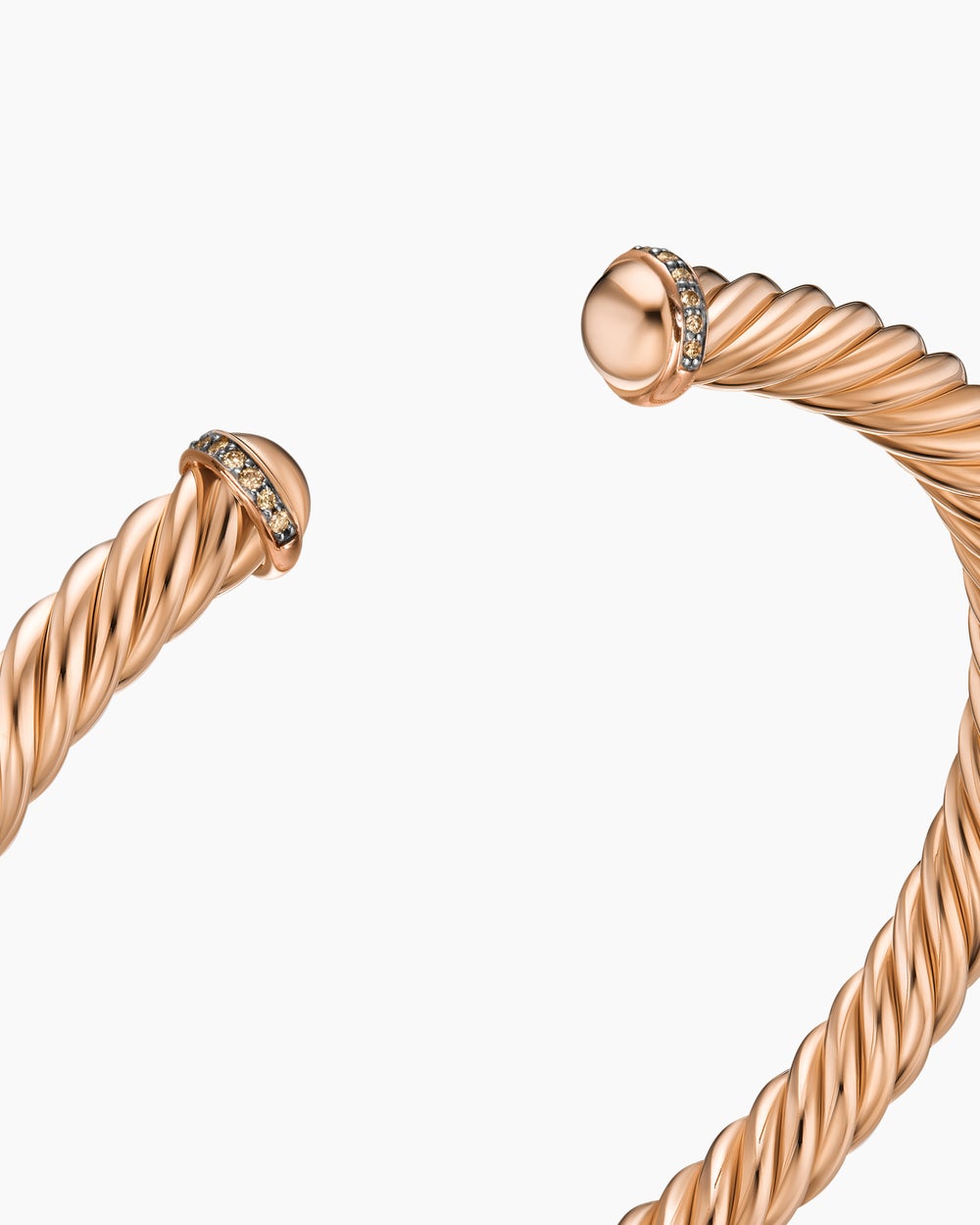 Mens Cable Cuff Bracelet in 18K Rose Gold, 6mm